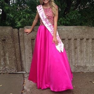 Sherri Hill Hot Pink Prom Pageant Ballgown Dress